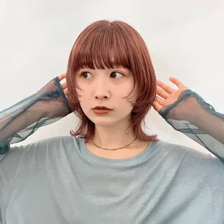 ミディアム カラー ヘアアレンジ 🌱ボブ/レイヤー/ ベージュ/あやみ✨のヘアスタイル