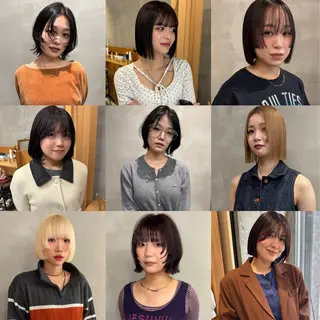 ミディアム 瑠己杏 :ボブ/ ハイトーンワンカラーのヘアスタイル