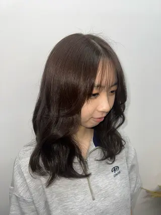 セミロング カラー あやの/透明感カラー /カットモデルのヘアスタイル