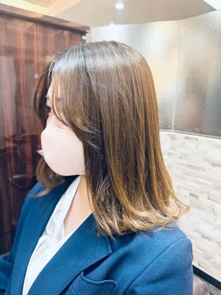 ミディアム 髪質改善池袋𓊆 大士𓊇ダブルカラーのヘアスタイル
