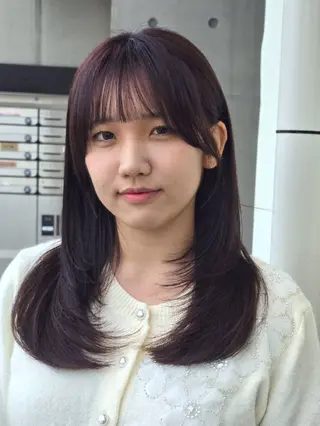 カラー セミロング 渡辺祐輔 レイヤー✂ 透明感🫧艶カラー✨のヘアスタイル