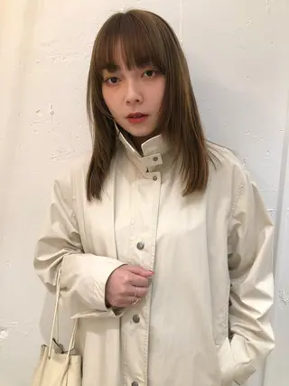 カラー ブリーチカラー🎀 韓国風/寺門美優のヘアスタイル