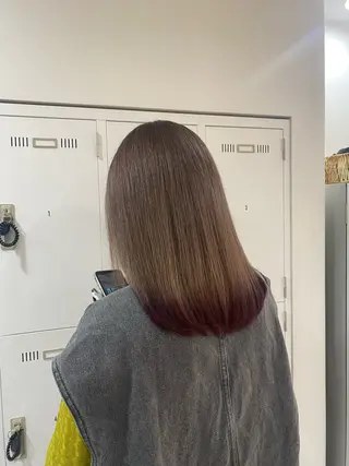 セミロング カラー h Blanche 丸山 稚葉のヘアスタイル