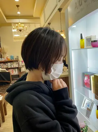 ショート カラー パーマ KAKKY/ショート レイヤー/千種/池下のヘアスタイル
