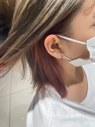 ミディアム カラー deseo 透明色艶カラーツバサのヘアスタイル