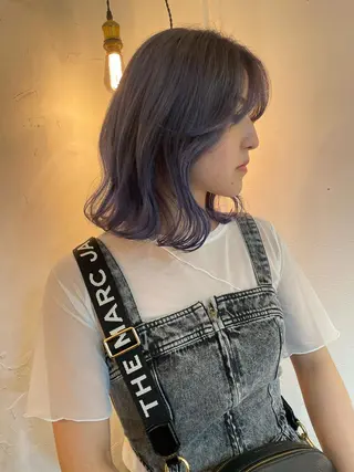 ミディアム カラー 京都美容師 塩のヘアスタイル