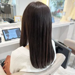セミロング 三箇島陽香/髪質改善 クロスパーマ縮毛矯正のヘアスタイル