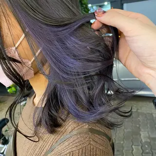 セミロング カラー マンツーマン女性 美容師 奏のヘアスタイル