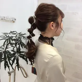セミロング カラー ヘアアレンジ きむえり/髪質改善 /うねり広がり改善のヘアスタイル