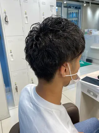 パーマ メンズ 藤本 悠雅のヘアスタイル