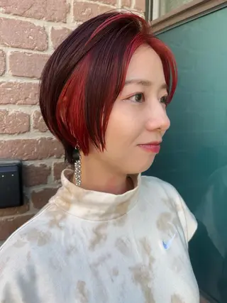 ミディアム カラー パーマ ヘアアレンジ メンズ キッズ ネイル マツエク・マツパ アイブロウ 久木原 ゆりのヘアスタイル