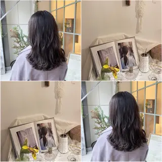 セミロング カラー 【完全個室】髪質改善 暖色カラー/山崎唯奈のヘアスタイル