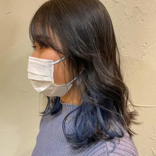 ミディアム カラー ヘアアレンジ 新宿/顔周りカット/ レイヤー/がっきーのヘアスタイル