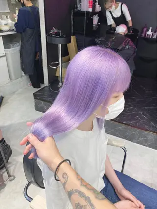 ロング カラー パーマ ヘアアレンジ メンズ キッズ ネイル マツエク・マツパ アイブロウ 💖オタク美容師 ꒰ঌ♡モモ♡໒꒱のヘアスタイル