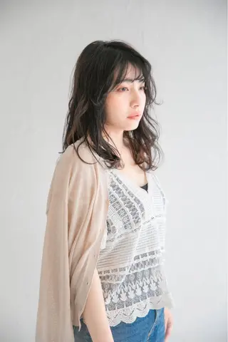 ロング カラー 髪質改善ストレート、 カラー清野雄大のヘアスタイル