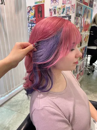 ミディアム カラー 似合わせカット/ デザインカラー🦄のヘアスタイル
