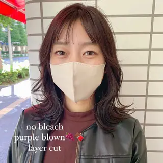 セミロング カラー 似合わせカットカラー ♡佐藤捺美のヘアスタイル