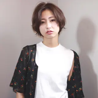 ショート カラー 薬院:今泉/上川美幸 ボブ/顔周りレイヤーのヘアスタイル