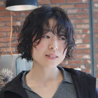 ショート カラー パーマ "ラフな雰囲気"🍃 パーマ🌀かんたまるのヘアスタイル