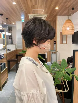 ショート カラー パーマ 🍃服部 雅哉🍃銀座◎のヘアスタイル