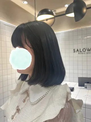 ミディアム SALOWIN 新宿三丁目me+所属・レイヤー/ボブ/ パーマ/HARUKAのヘアスタイル