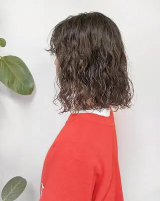 セミロング パーマ ヘアアレンジ カラー 南堀江 möwen ( メーヴェ )所属・mowen RUIのヘアスタイル