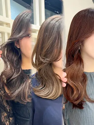セミロング 恵比寿韓国レイヤー× 艶透明感カラー大場のヘアスタイル