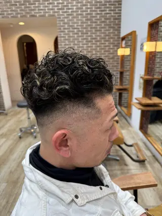 ショート カラー パーマ メンズ 堀江/レイヤーカット /髪質改善のヘアスタイル