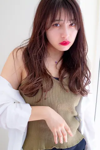 ロング カラー パーマ ヘアアレンジ ネイル マツエク・マツパ レイヤー&カラー 人気美容師倉崎涼のヘアスタイル
