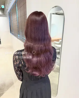 セミロング カラー ヘアアレンジ 💕上野美容師☁ ブリーチ💖サワのヘアスタイル