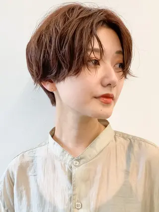 ショート パーマ REN/レイヤー✂️ ブリーチなしカラー✨のヘアスタイル