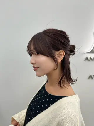 ミディアム ヘアアレンジ レイヤーカット顔周り /アレンジ伊藤彪真のヘアスタイル