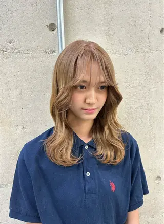 セミロング カラー MUKU ひかるのヘアスタイル