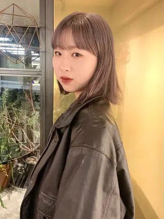 ミディアム カラー スパイラルパーマ 🌐hina⭐️のヘアスタイル