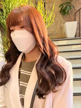 ロング カラー ヘアアレンジ チャンモリパーマ/韓 国/Minami🦋のヘアスタイル