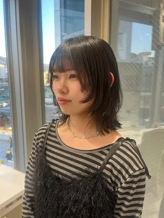 ミディアム 暖色系/レイヤー/ パーマ/貞金瑞波のヘアスタイル