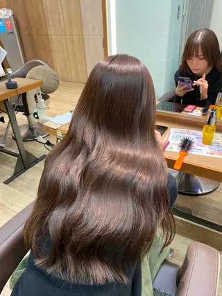 ロング カラー ナチュラルヘア🫧 ナナミのヘアスタイル