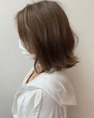 ミディアム カラー ヘアアレンジ 透明感♡︎♡︎ 佐々木早苗のヘアスタイル