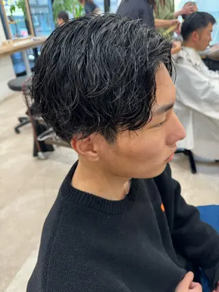ミディアム パーマ メンズ 髪質改善/縮毛矯正 /メンズパーマ川田のヘアスタイル