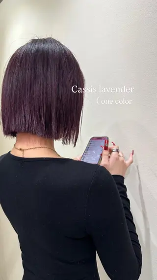 ミディアム カラー ワンホン×髪質改善 つのーか🩶‪🫧のヘアスタイル