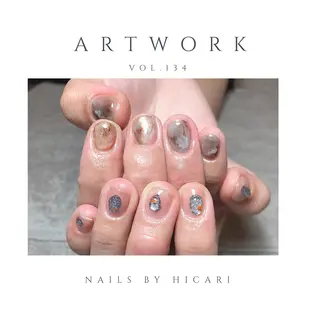 ショート カラー ネイル マツエク・マツパ illum hicariのネイルデザイン