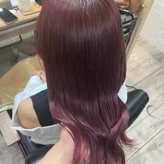 セミロング ブリーチなしカラー/ 顔周りレイヤーカットのヘアスタイル