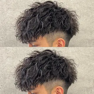 ショート カラー パーマ ヘアアレンジ メンズ キッズ 🔥メンズパーマ🔥 菅原楓のヘアスタイル