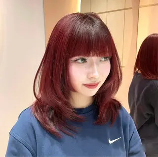 セミロング 大宮🤍縮毛矯正 レイヤー🪽なるのヘアスタイル