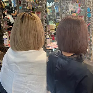 ショート カラー ヘアアレンジ 🌈派手髪エクステ ブレイズ🌈ひろとのヘアスタイル