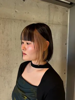 ミディアム カラー ヘアアレンジ ボブ×艶カラー 特化・リクト💥のヘアスタイル