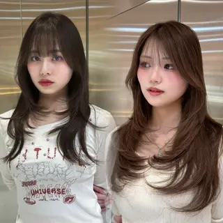 ミディアム 絶対垢抜けレイヤー/ 透明感カラーリョウヤのヘアスタイル