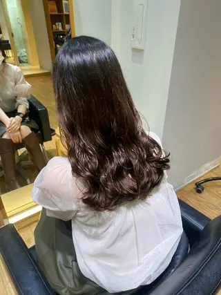 セミロング 大人可愛い♡コテ巻き パーマ🌼杉田 萌恵のヘアスタイル