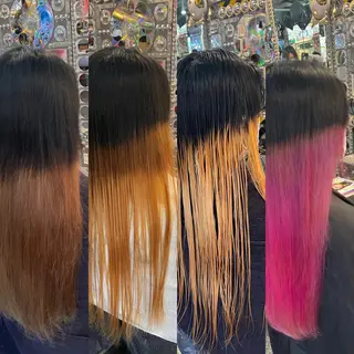 ロング カラー ヘアアレンジ 🌈派手髪エクステ ブレイズ🌈ひろとのヘアスタイル