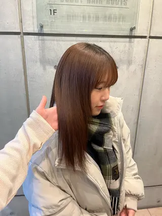 ロング パーマ 透明感カラー人気 ナンバーワンMIYUのヘアスタイル